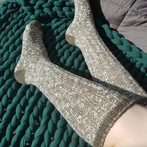 Heather green mid-calf socks